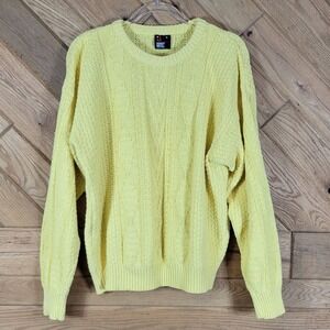 Vintage Robert Bruce Yellow Cable Knit Sweater M